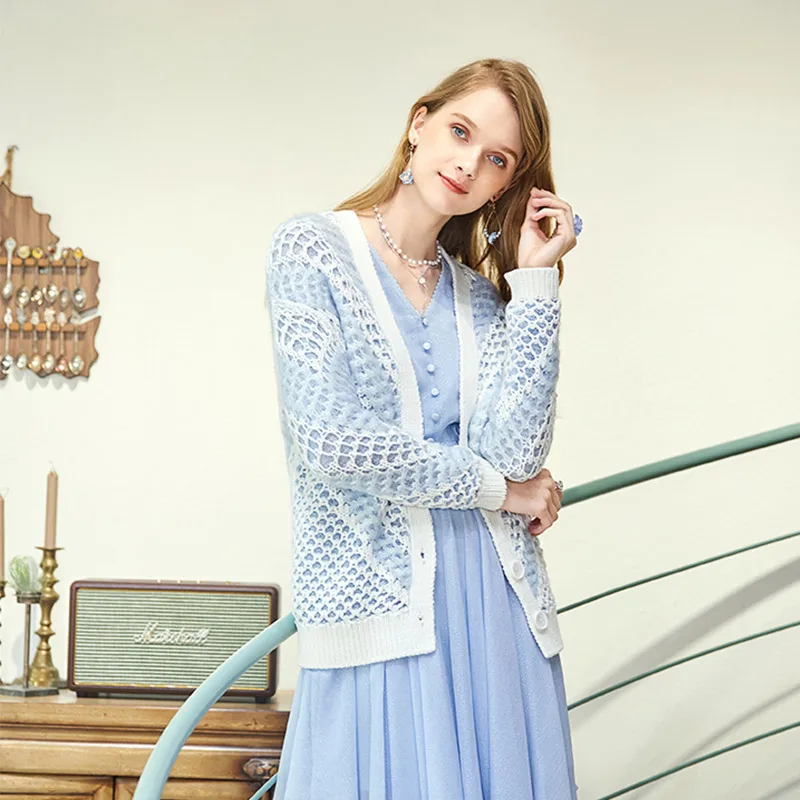 

CLEARANCE ARTKA 232, осенний новый универсальный вязаный кардиган контрастного цвета в ленивом стиле YB11087Q