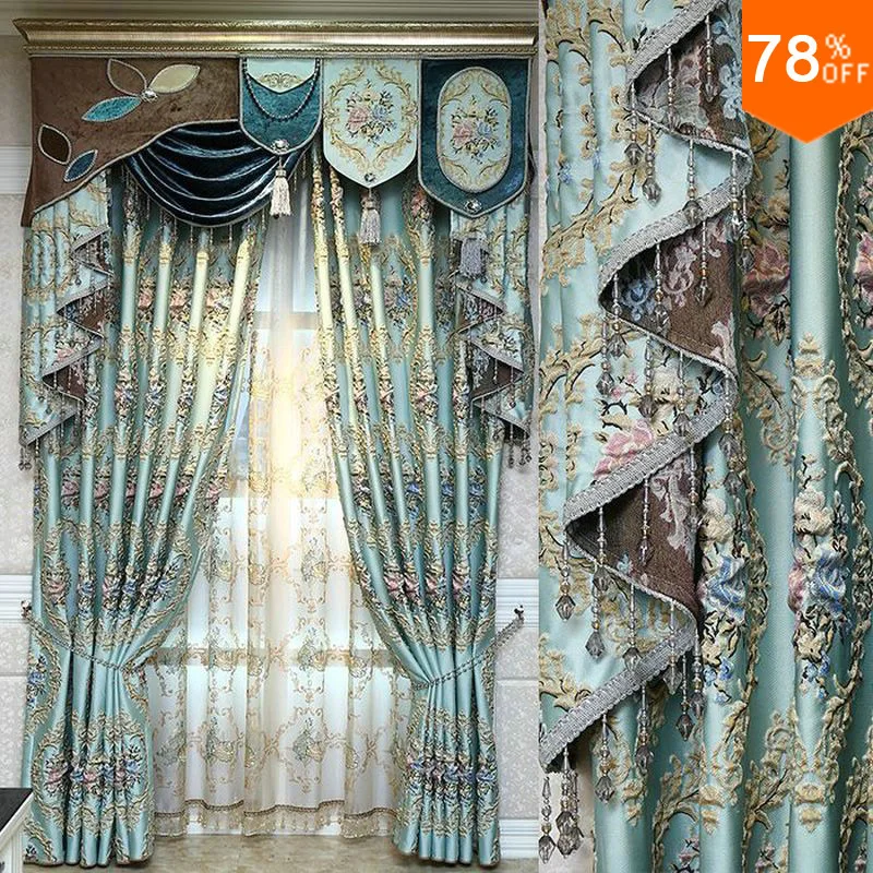 christmas decorations for home christmas 3D Curtains Flower embroidery curtain beads Curtains bedroom curtain wedding decoration