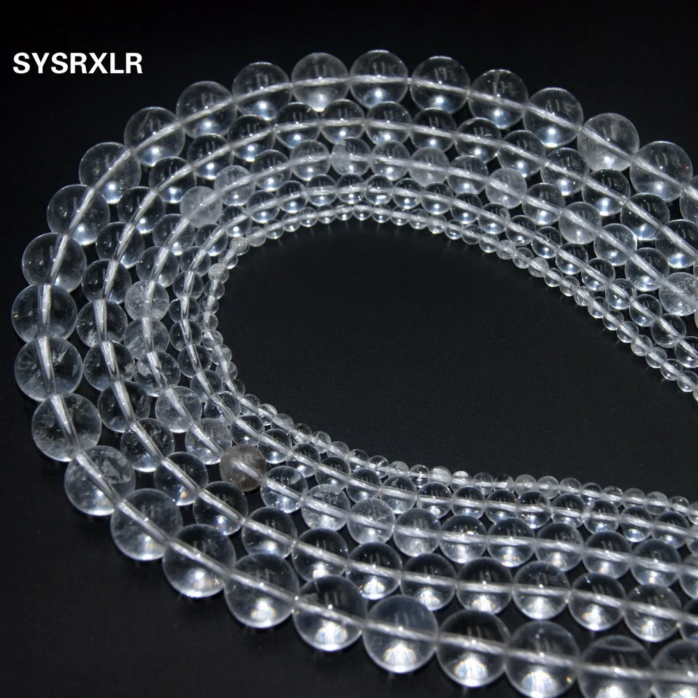 Wholesale Natural Stone Clear Rock Crystal Quartz Round Loose Beads For Jewelry Making DIY Bracelet Necklace 4/6/8/10/12 MM