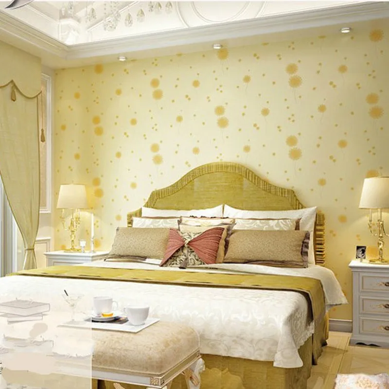 beibehang Korean wallpaper bedroom living room TV backdrop wallpaper decoration dandelion papel de parede 3d wall paper