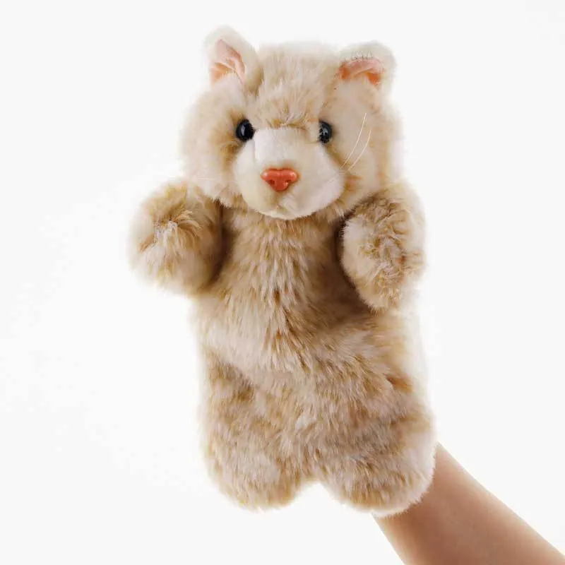 Animal Hand Puppet Cat Dolls Plush Hand Doll Early Education Learning Toys Children Marionetes Puppets for telling story