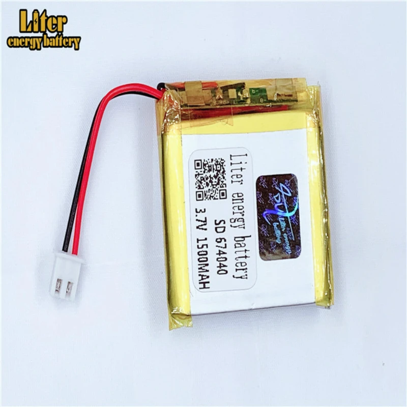 

XHR-2P 2,45 2,54 3,7 V 1500mAh 674040 полимерная литиевая батарея 654040 устройство для обучения записи вождения