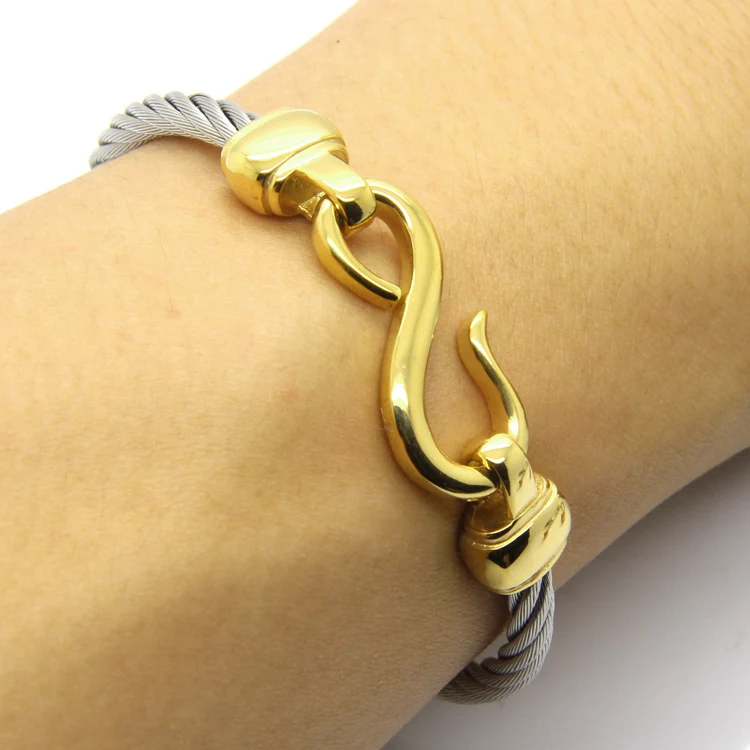 Two-Color Titanium Steel Bracelet Hooks Fashion Jewelry Infinity Love Charm Bracelets & Bangles For Women image 2