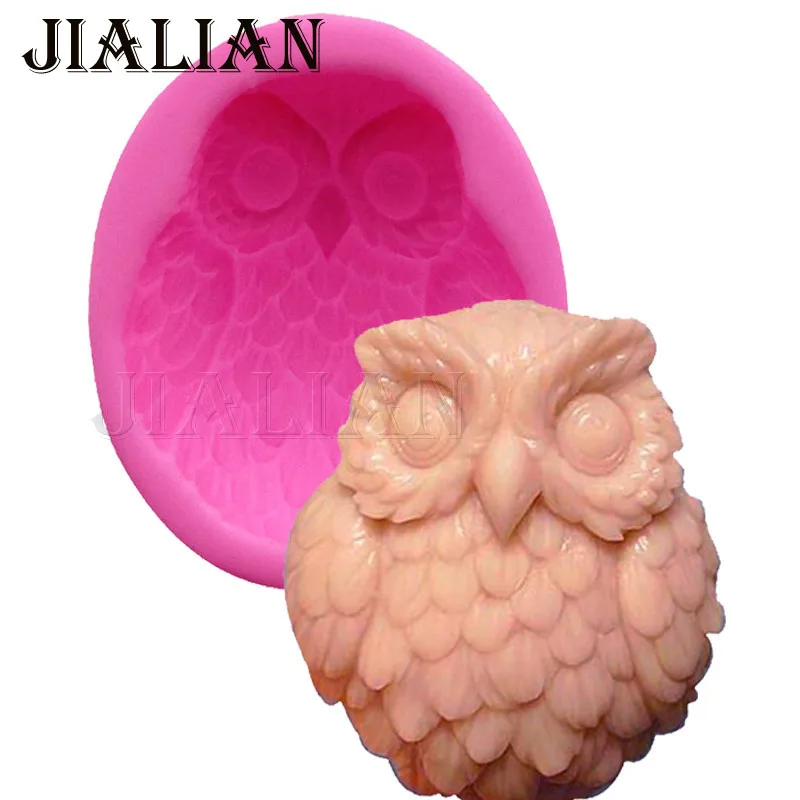 3D Owl silicone mold for soap and candles makinganimal mould Diy Craft Molds gumpaste clay/rubber Kitchenware Bakeware T-0870