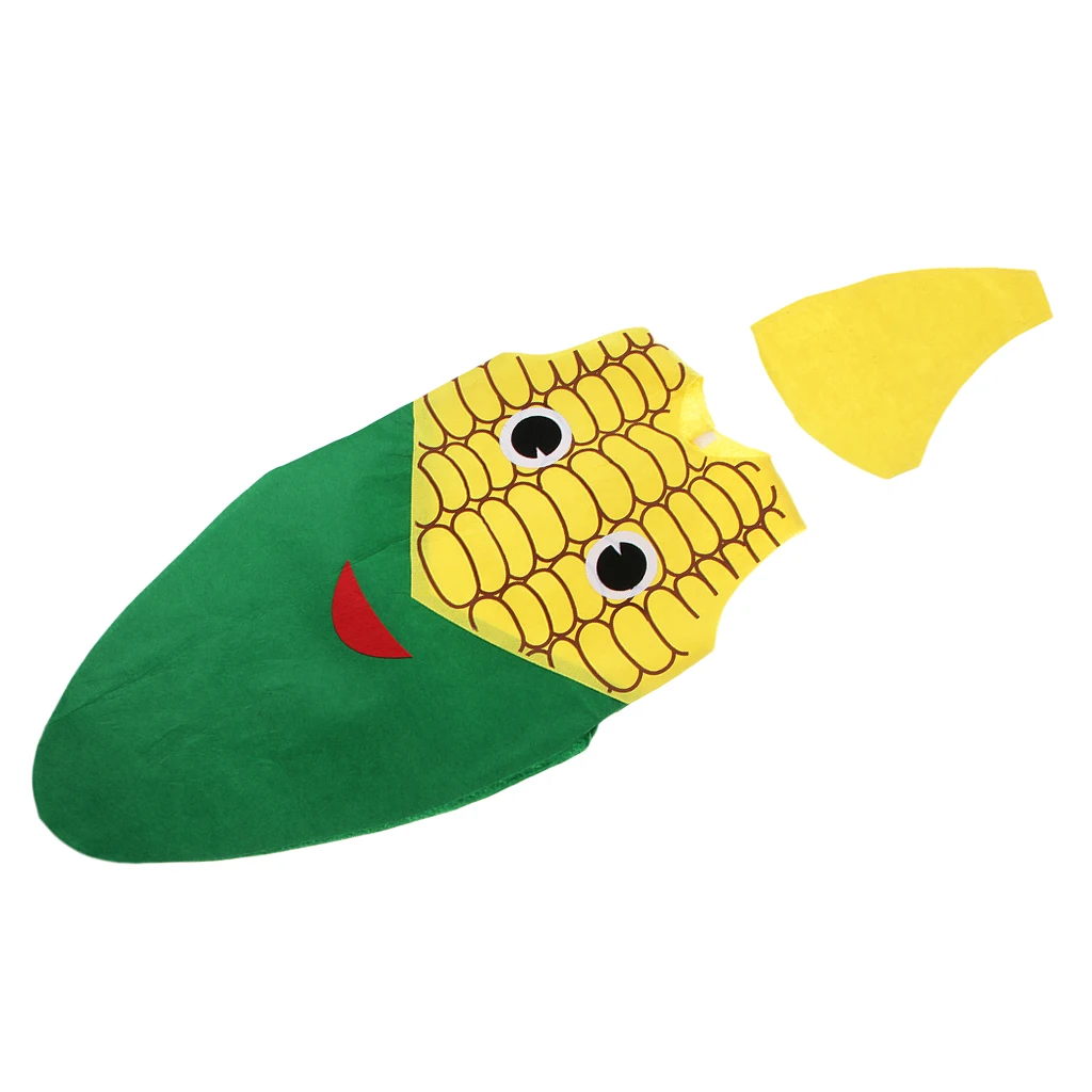 Kids Corn Costume Non-woven Fabric Vegetable Outfit Party Fancy Dress