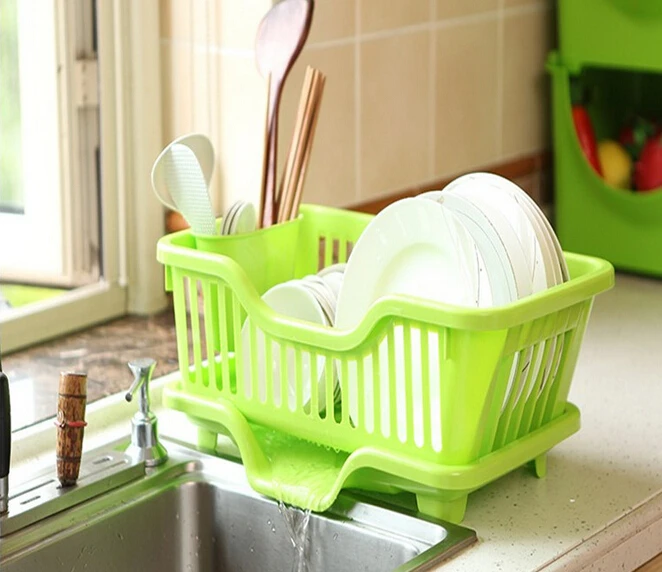 1PC ABS Plastic Large Kitchen Draining Rack Kitchen Utensils Dish Rack Dinner Plates Holder Holder Drying Accessories JH 0760