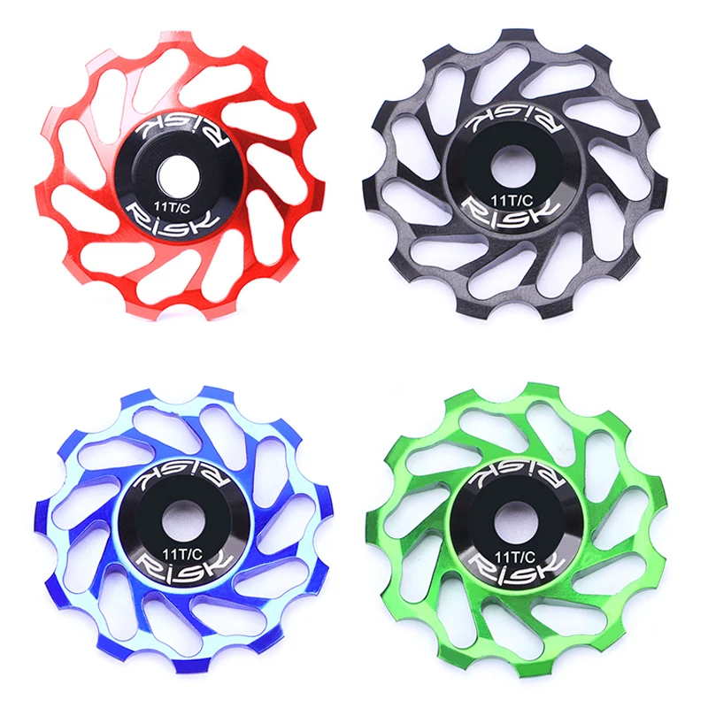 RISK Cycling MTB Mountain Road Bike Bicycle 11T Rear Derailleur Jockey Wheel Tension Guide Pulley Ceramic Bearing Aluminum Alloy image 2