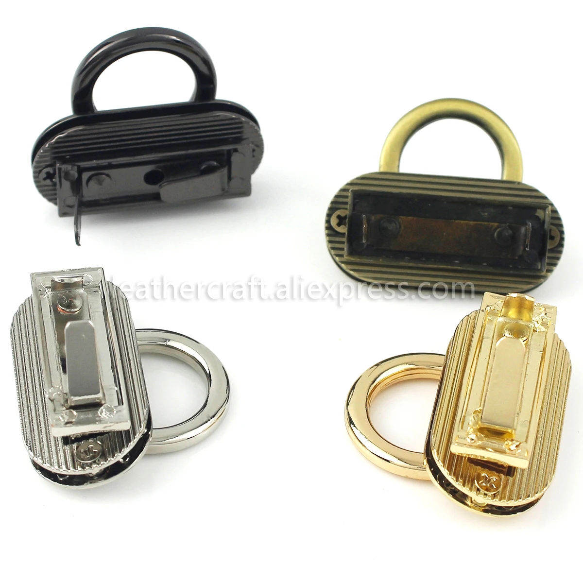 1x Metall-Taschenverschluss Ovaler Klappverschluss Schnallen Druckverschluss Lederhandwerk Damen-Taschenzubehör Geldbörsen-Handtaschen-Accessoires – Detail 6