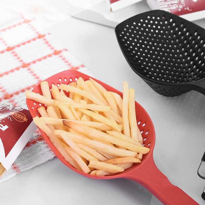 Vegetable Strainer Cooking Shovels Vegetable French Fries Strainer Scoop Nylon Spoon Large Colander Soup Filter Kitchen Tools