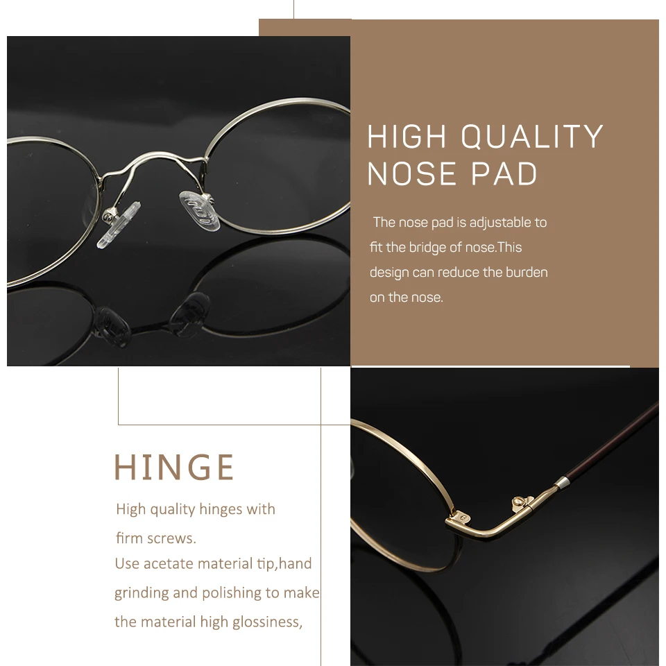 Retro Small Round Eyeglasses Men Vintage Metal Women\'S Eyewear Frames Classic Oval L Eyeglass Frames For Woman Street Style