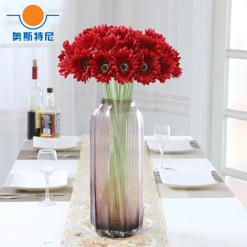 

6pcs red color artificial Gerbera jamesonii flower bouquets&artificial Gerbera African daisy flower bouquets