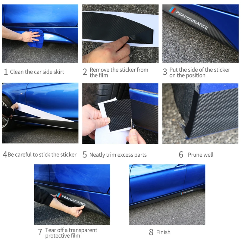 M Performance Door Side Skirt Sticker Decal For BMW F20 F40 F22 F30 E90 F32 F10 F06 F07 F46 M3 M4 M5 E60 Z4 G20 F15 F16 G30 X1 view 6
