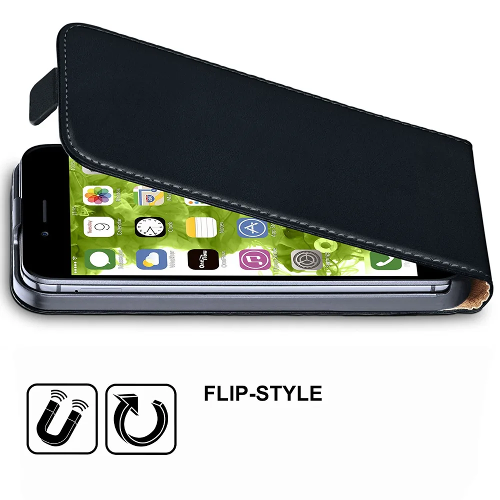 For iphone 7 Capa Classic Magnetic Clip Design Premium Leather Vertical Flip Case Cover for iPhone 4s 6 6s 5 5S SE 5C 6 plus 8 X