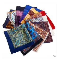 35*35cm Silk Pocket Square Men Suit Handkerchiefs Wedding Vintage British style Chest Flower