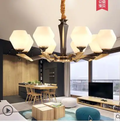 American chandelier modern minimalist copper lamps home living room atmosphere simple European restaurant bedroom Nordic style