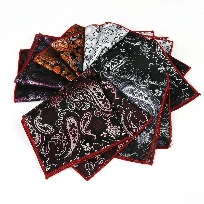 Klassieke mannen Zakdoek Vintage Silk Hanky Jacquard Geweven Kleurrijke Paisley Pocket Vierkante 25*25 cm Wedding Party Borst handdoek