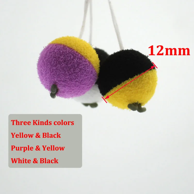 15pcs Carp Fishing Boilies Bait Duo Foam Pop Up Boilies Ball Black & Yellow Imitation Bait for Carp Hair Zig Rig Feeder Fishing