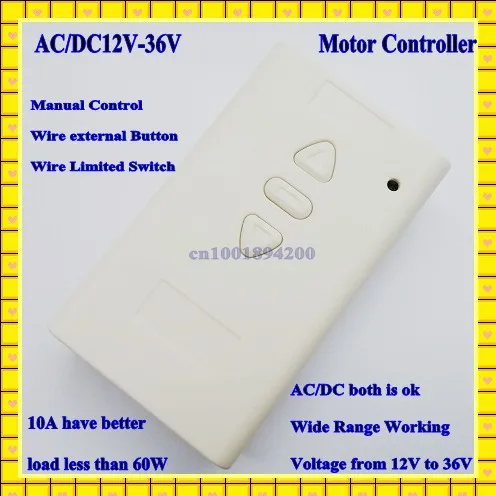 AC/DC12V 24V 36VMotor Controller Motor Forwards Reverse Up Down Stop Manual Controller Limit Switch Terminal Motor drive-by-wire