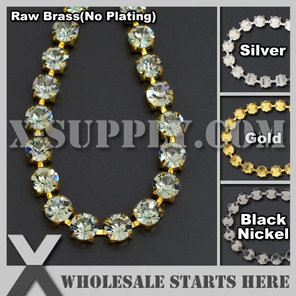 

SS38 8mm Handmade Round Rhinestone Cup Chain,Black Diamond(HX Quality) Rhinestones