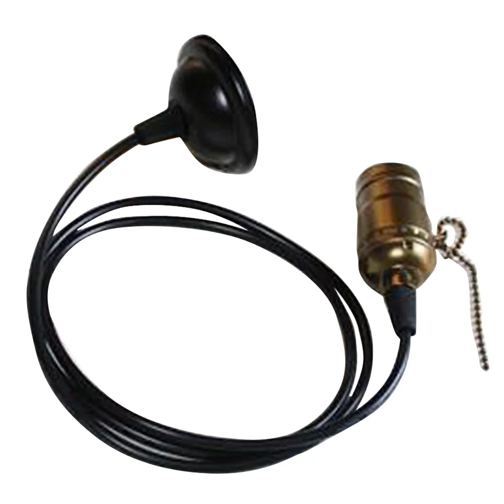 ลูกบิด/สวิตช์ซิป Retro Edison หลอดไฟ E27 ซ็อกเก็ตโบราณทองเหลืองฐานโคมไฟสายไฟ Grip เกลียว Lampholder สำหรับจี้ light