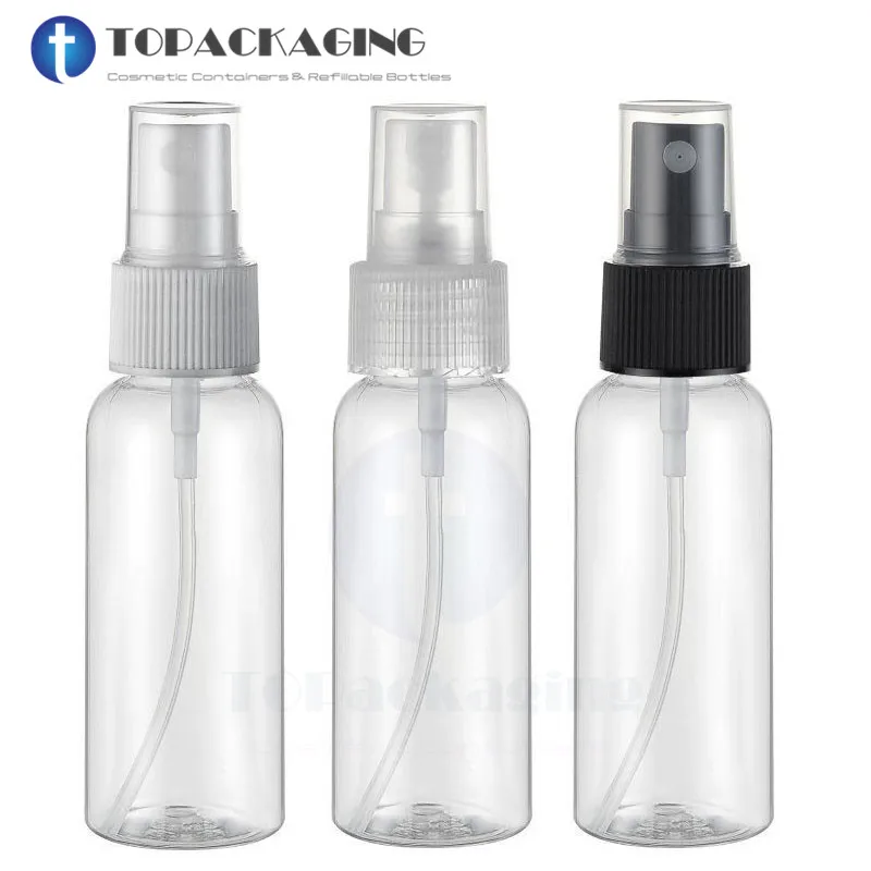 

50PCS/LOT-50ML Spray Pump Bottle,Clear Plastic Cosmetic Container,Empty Perfume Sub-bottling With Mist Atomizer,Round Shoulder