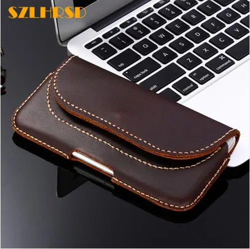 

SZLHRSD Phone Cover Waist Bag hanging Belt Clip Genuine Leather Pouch Protective Cover for ZTE Nubia Z18 mini N3 A530 V9 Vita