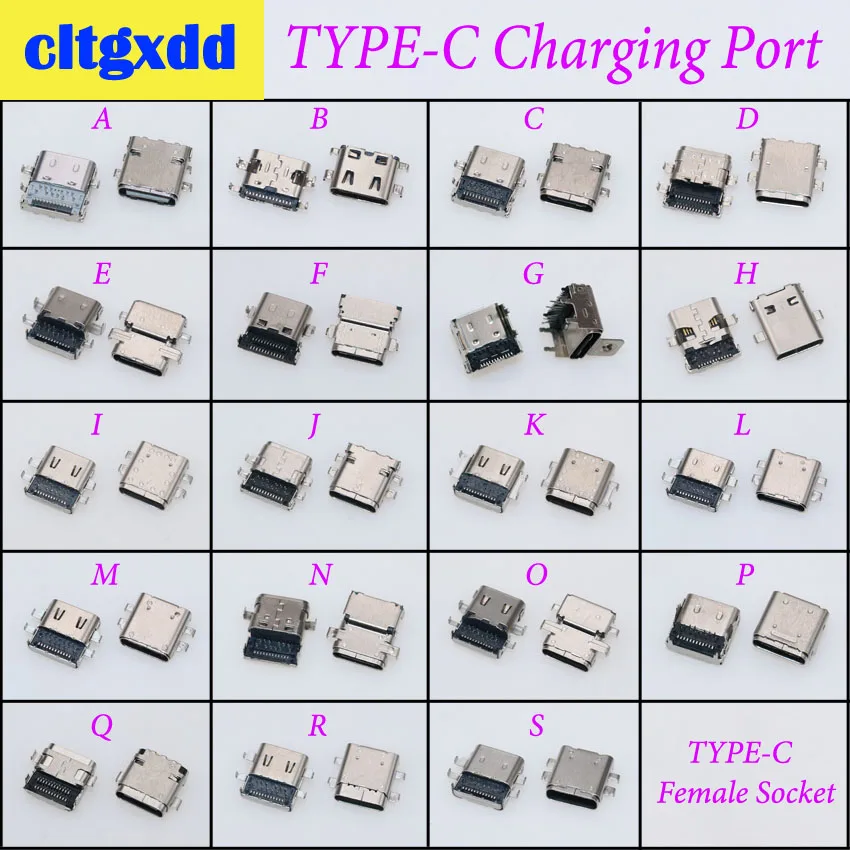 cltgxdd New TYPE SMT Socket Connector Micro USB Type C 3.1 Female Placement SMD DIP For PCB design DIY Charging Port
