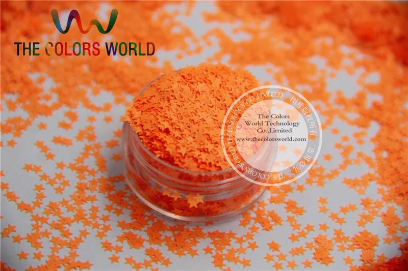 Dung môi kháng Sparkles-Orange Màu Đỏ Stars-hình Long Lanh Confetti cho Sơn Móng Tay và trang trí TỰ LÀM 1 Pack = 50 gam