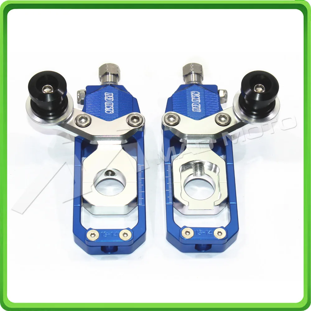 

Motorcycle Chain Tensioner Adjuster with paddock bobbins kit for Kawasaki Ninja ZX10R ZX-10R ZX 10R 2008 2009 2010 Blue&Silver