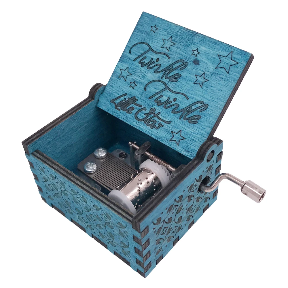 YouTang Music Box Hand Crank Musical Box Carved Wood Musical Gifts Christmas Music Box for Kid,Play Twinkle Twinkle Little Star