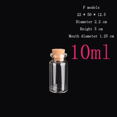 

wholesale 200pcs small empty transparent 10ml glass vials Bottles with Cork, 10 ml Clear glass Vial Wishing Candy jar