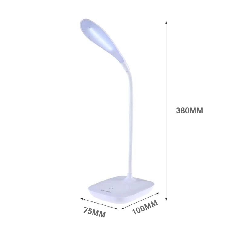 LED Eye Protection Table Lamp 14LED No Flicker Touch On/off Switch 3 Modes Desk Lamp Rechargeable USB Bendable Table Lamp