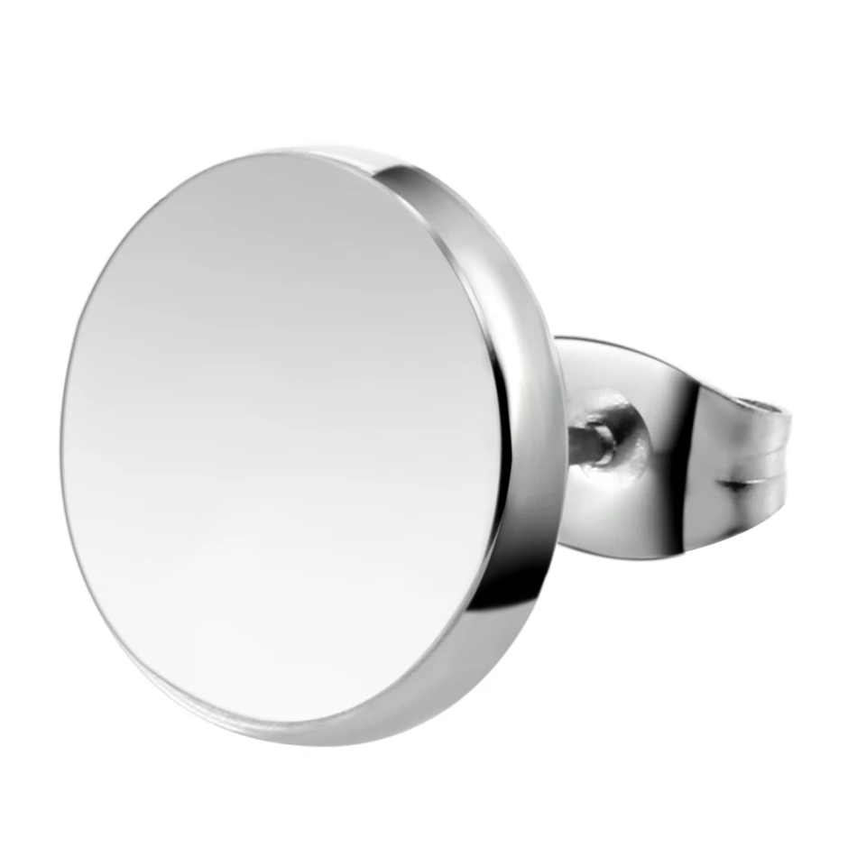 2Pcs/lot Surgical Steel Earrings Black Circle Ear Stud Piercing Male Cartilage Helix Earring Piercings Jewelry For Unisex