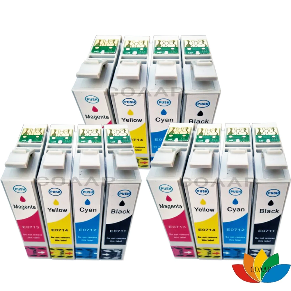 12x Compatible EPSON T0711 - T0714 ink cartridge For EPSON STYLUS SX410 SX415 SX510W SX515W SX600 PRINTER T0715XL