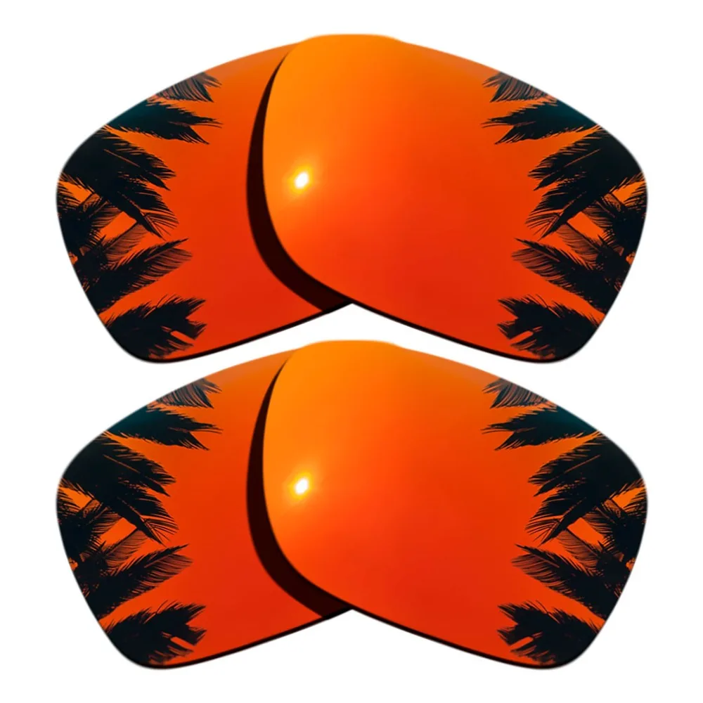 (Orange Red+Orange Red Mirrored Coating) 2-Pairs Polarized Replacement Lenses for Holbrook Frame 100% UVA & UVB Protection