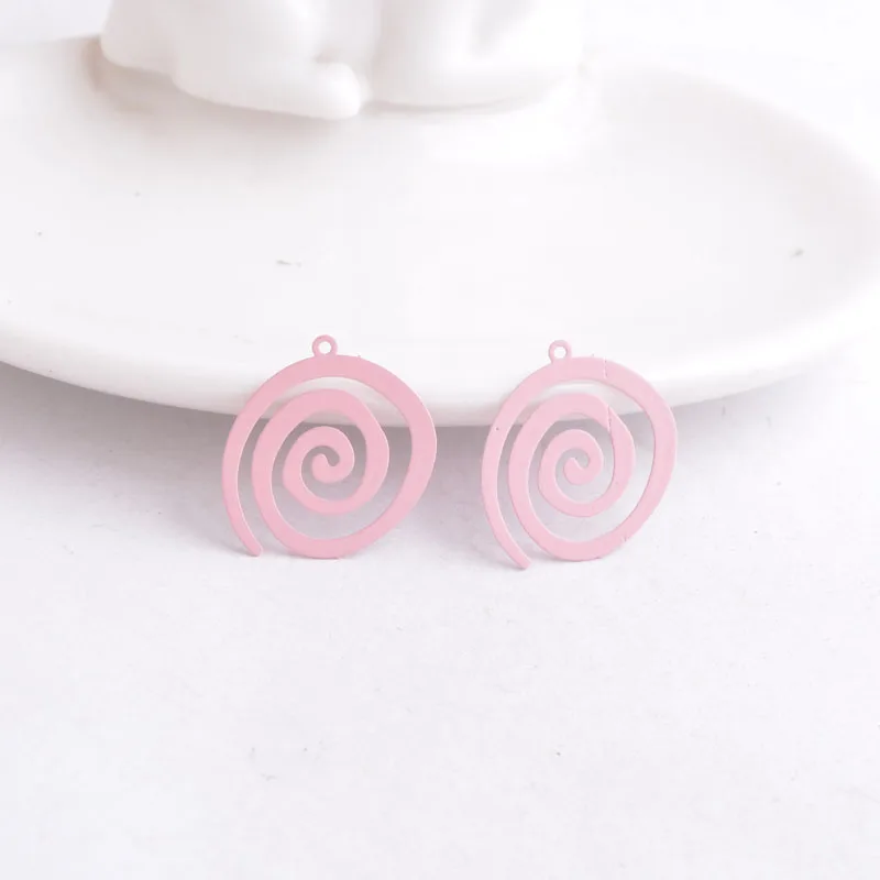50 Stück AC9804 Großhandel 19mm*20mm Schneckenform-Anhänger Rosa Grün Rot Bemalte Tier-Anhänger – Detail 10