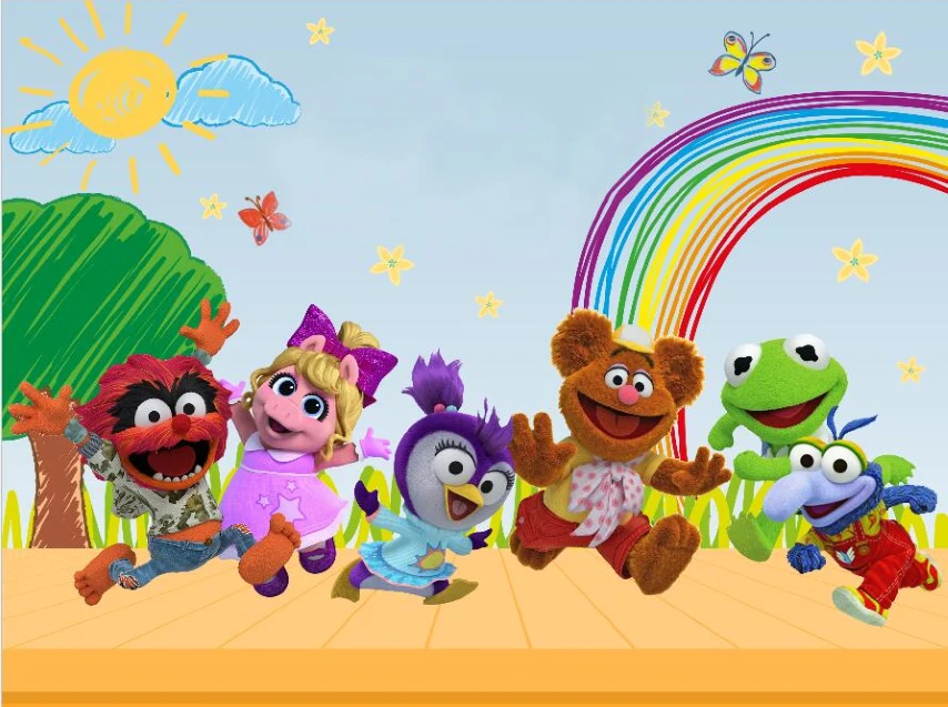 7x5ft Rainbow Clouds Sky Pastel Muppet Babies Custom Photo Studio Background Backdrop Vinyl  220cm x 150cm