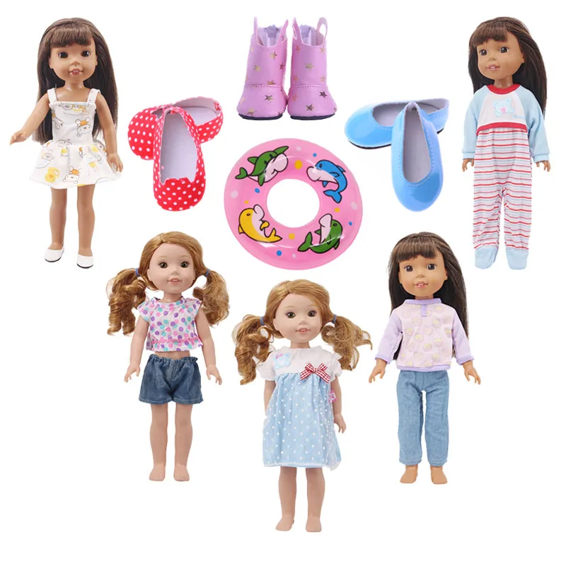 New Arrivals Doll Clothes 7 Pcs Doll Dresses Skirts Suits For 14.5 Inch Wellie Wishers Generation Toy Doll Accessories In Stock