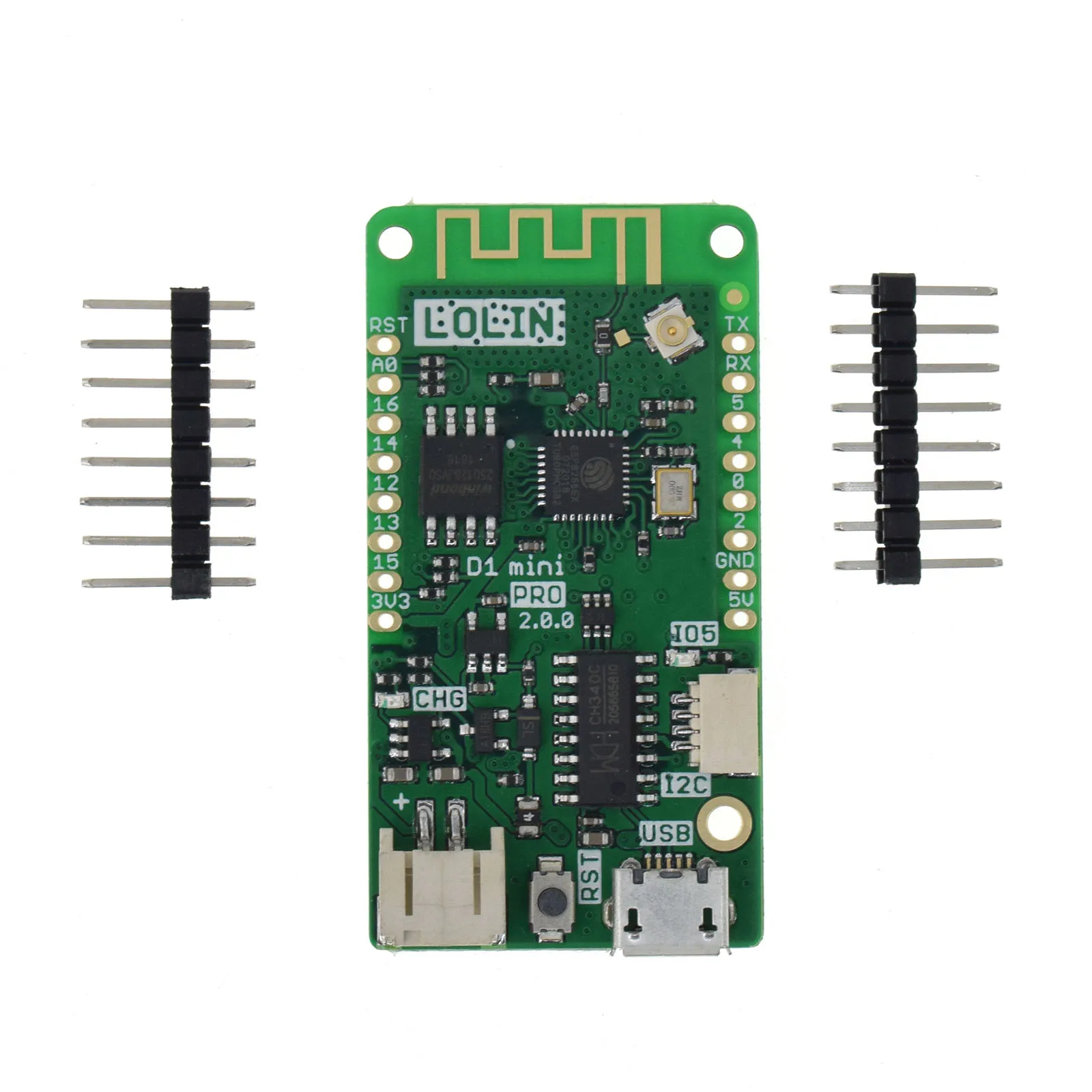 LOLIN D1 Mini Pro V2.0.0-لوحة wi-fi IOT تعتمد على هوائي خارجي ESP8266 16 ميجابايت ، هوائي خارجي ، متوافق مع micropyón Nodemcu Arduino