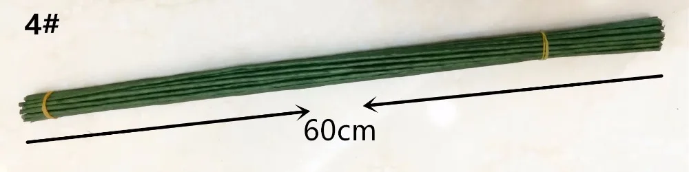 1/2/3/4/5mm 40/60cm Artificial Green Flower Stem DIY Floral Material Handmade Wire Stem Accessoies for Wedding Home Decoration