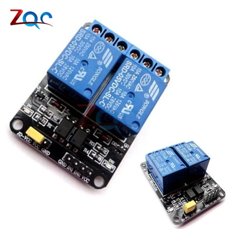 1PCS 5V 2-Channel Relay Module Shield for Arduino ARM PIC AVR DSP Electronic 5V 10A 2 Channel Relay Module