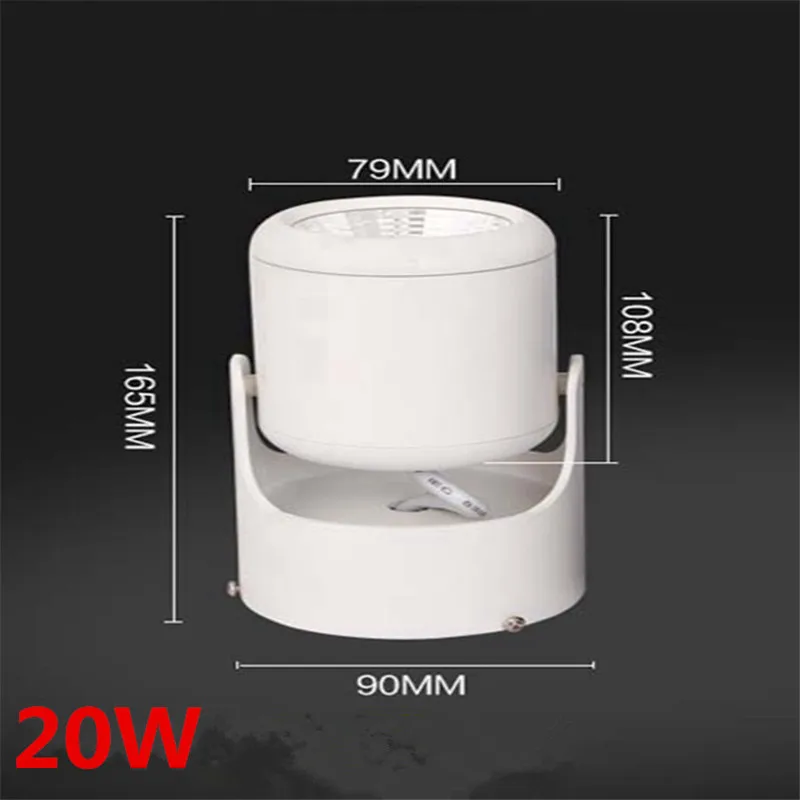 10W 20W COB Led Spotlights 360 degree Rotation Surface Mounted Spot Ceiling Down Light Cool/Natual White/Warm White AC85-265V
