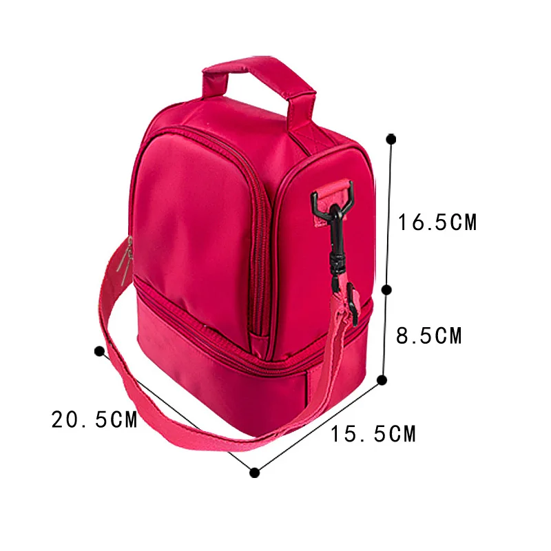 New design thick warm thermal insulated boxes nylon lunch bag red lunch bags tote with zipper cooler lunch box insulation bag