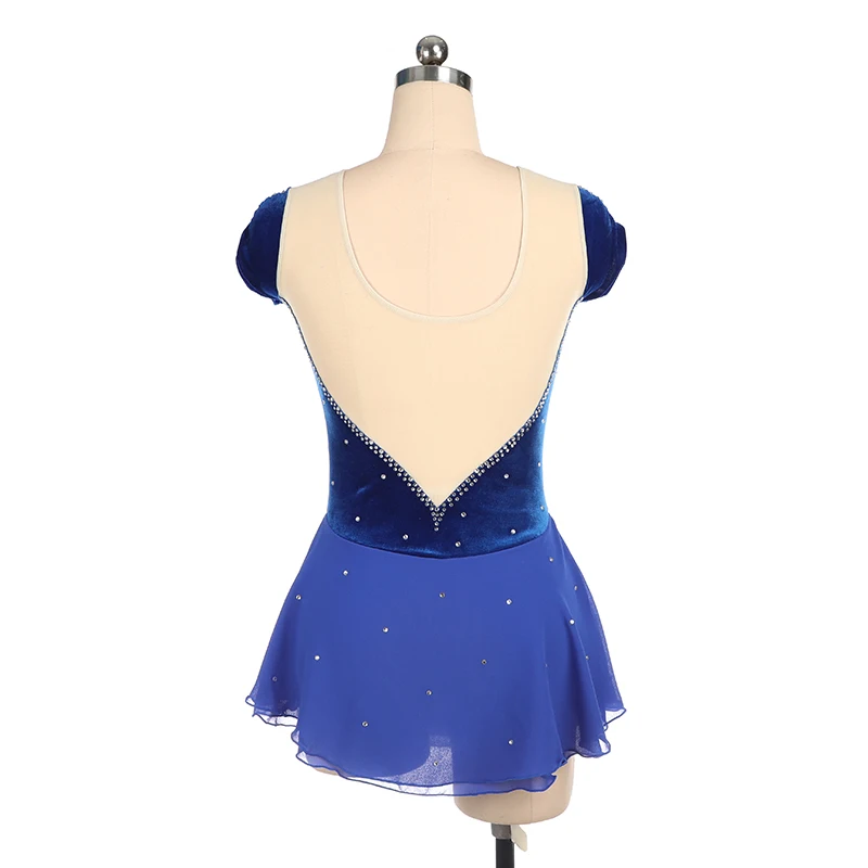 Custom Children\'S Ladies Figure Skating Show Costume Performance Costume Competition Dress Skating Skirt Blue