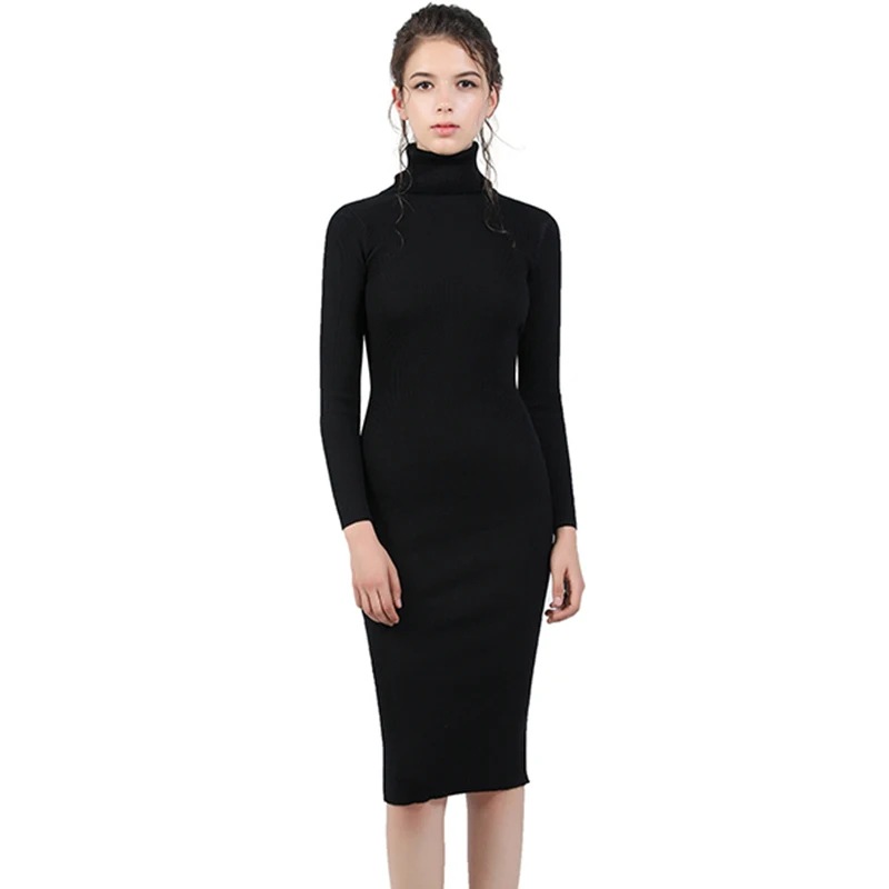 

Long Knitted Sweaters Vintage Turtleneck Warm Pullovers Sweaters Tops 2018 Autumn Winter Female Casual Jumper Sweater FP0981