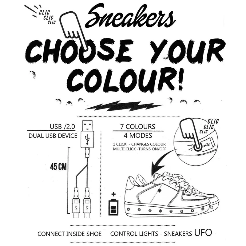 7ipupas EUR 30-44 Luminous Sneakers for Boy Girl Leaf Sneaker Children casual Glowing Shoes USB recharge Kids Led Light up Shoes