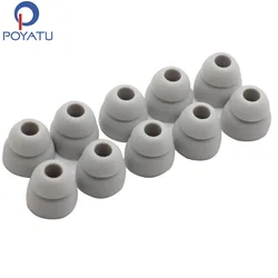 POYATU Double Flange Ear tips Tips For Powerbeats 2 Powerbeats3 Wireless Headphones Replacement Silicone Ear tips Ear Buds Grey