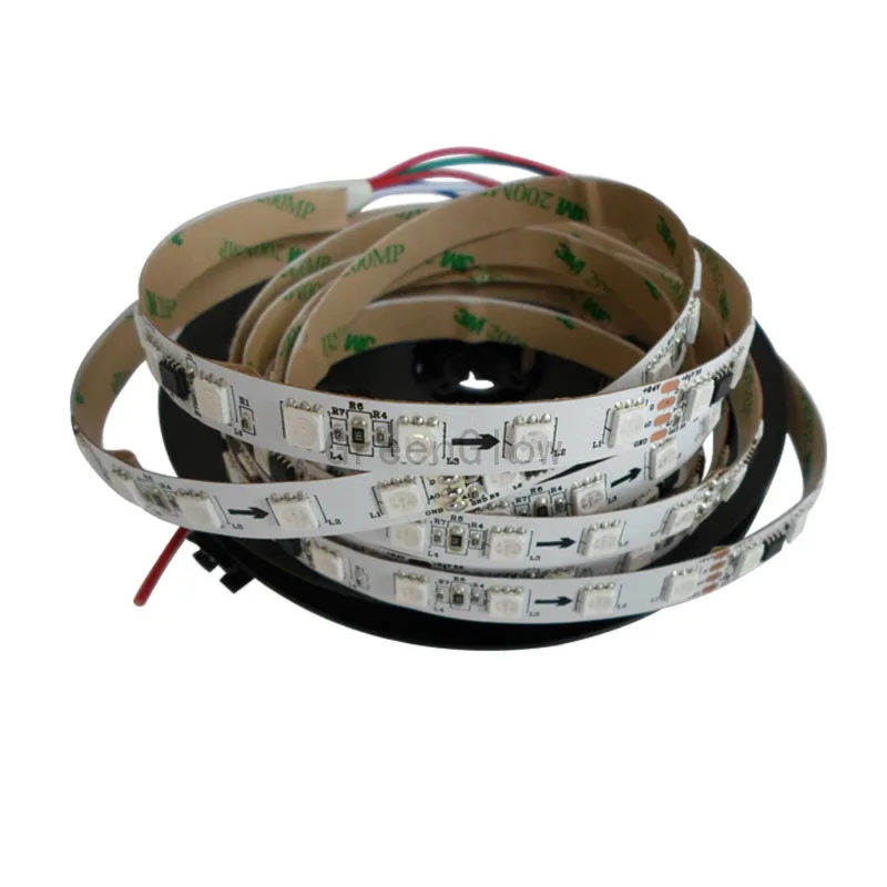 

5mX WS2811 digital flexible led strip DC12V input 60led/m 20IC/m White/black PCB IP30/IP65/IP67