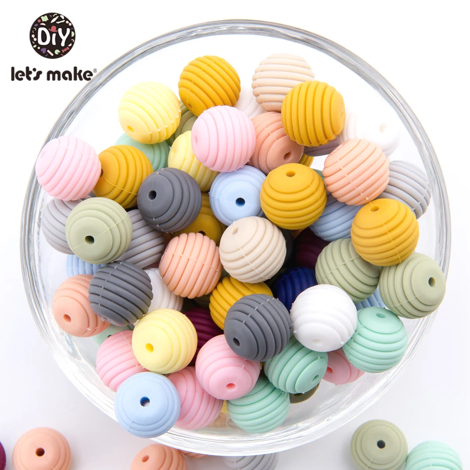 Let'S Make Screw 100Pc 15Mm Teething Baby Diy Beads Toys Toddler Silicone Teether For Infant Food Grade Baby Teether Baby Toy