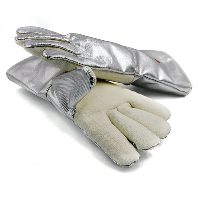 400-1000 Degree Aluminized Insulation Heat Resistant Working Gloves Thicken Flame Retardant Fireproof Protection Welding Gloves